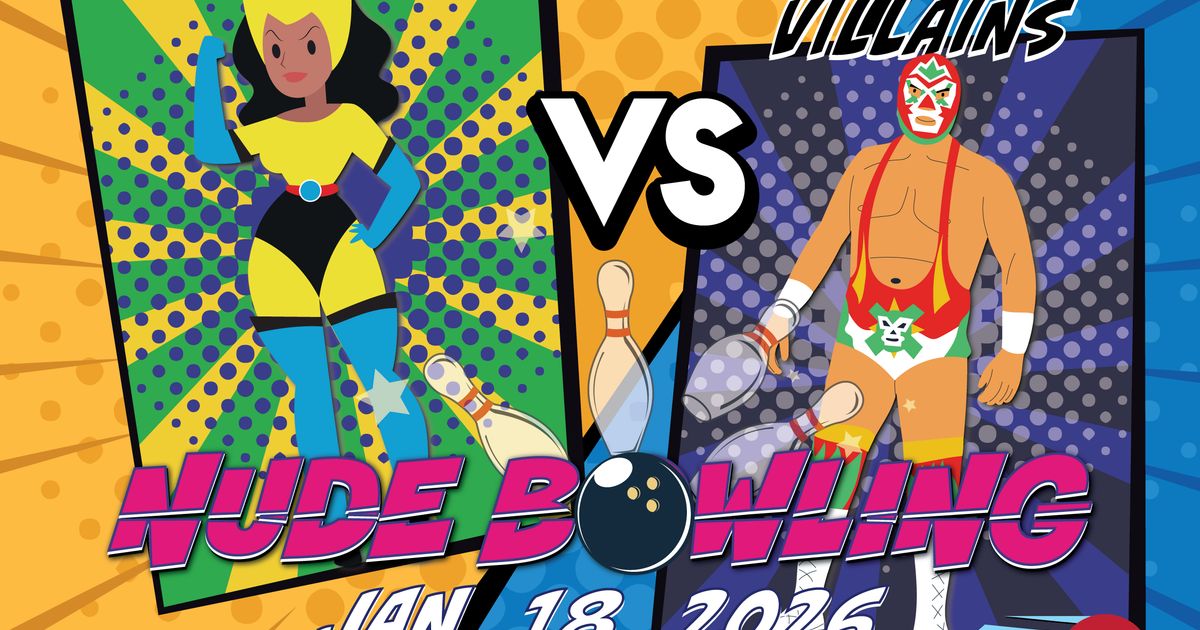 Superheroes vs. Villains Nude Bowling Party 